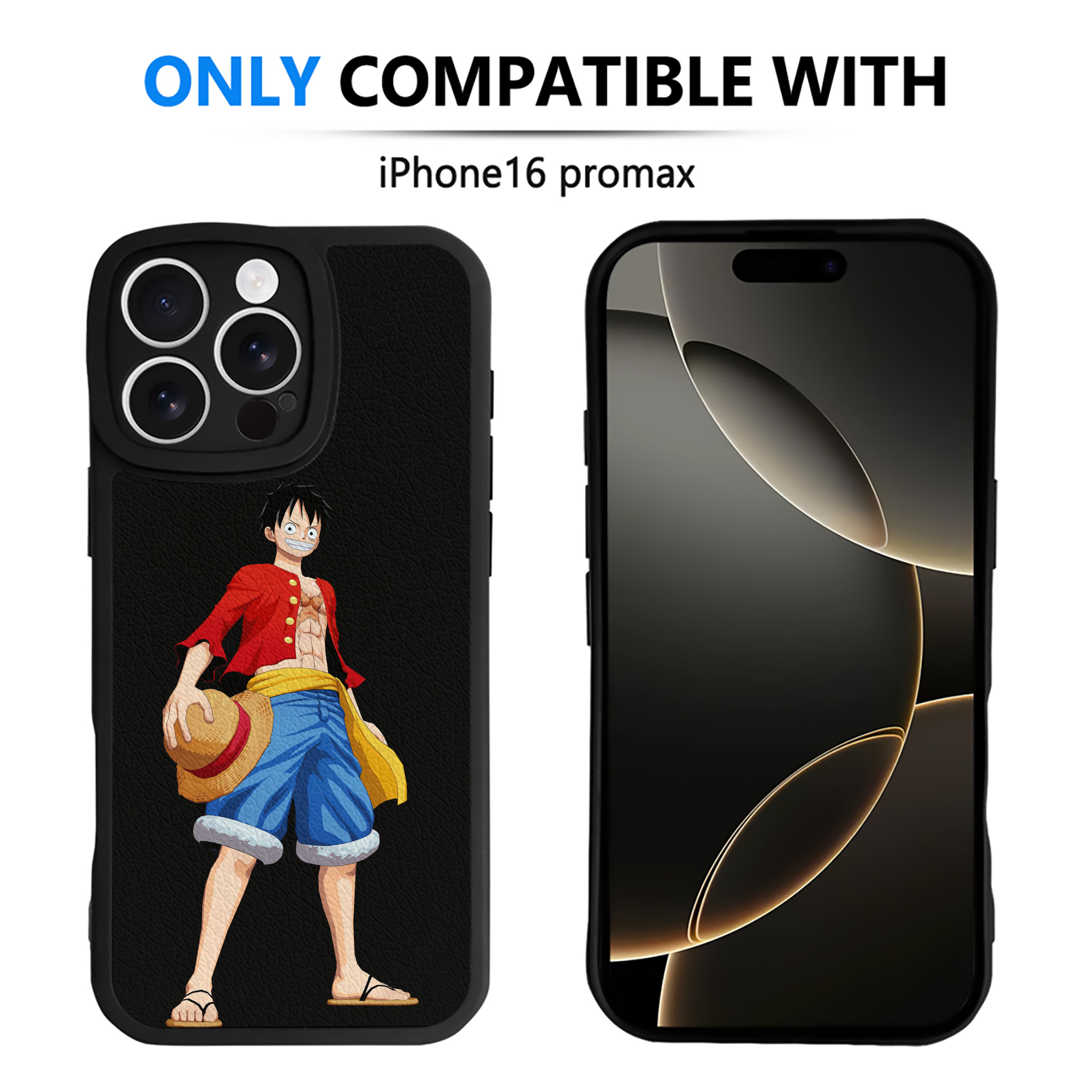 （画像用） ワンピース モンキー・D・ルフィ ONE PIECE Monkey D. Luffy 【iPhone 16シリーズ対応】シリコンスマホケース（レザー調） 材質：シリコン